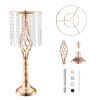 10PCS 55cm/21.65' Tall Crystal Wedding Flower Stand, Metal Wedding Centerpiece Vase