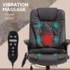 Office Chair Heated Ergonomic Massage Swivel Vibrating High Back Faux Leather Executive Chair Office (Brown)
