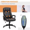 Massage Office Chair, High Back Executive Office Chair with 6-Point Vibration, Adjustable Height, Swivel Seat and Rocking Function, Brown