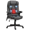 Office Chair Heated Ergonomic Massage Swivel Vibrating High Back Faux Leather Executive Chair Office (Brown)