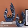 12" H Navy Blue Aesthetic Room Decor Accent, TV Stand Funky Table Centerpiece, Abstract Art Ceramic Statue and Sculpture, Blue Decor for Living Room