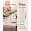 16 PCS Crystal Wedding Flower Vase, 10.24 in Tall Flower Table Centerpieces, Crystal Cylinder Banquet Vases Easy Installation