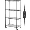 Plant Stand with Grow Light, 4-Tier Plant Shelf with 45W Full Spectrum Grow Light, 3 Mode Plant Light with Timer and Wheel for Seed Starting