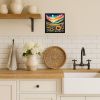 Colorful Black-eyed Susans Framed Metal Print Bathroom, Kitchen, Office, Home Decor Wall Art Ready to Hang, Square, 8X8