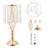 12PCS 49cm/19.3' Tall Crystal Wedding Flower Stand, Metal Wedding Centerpiece Vase