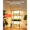 Indoor Greenhouse with Grow Light, 59 in Tall 4-Tier Plant Stand with Clear Cover, Timer & Hygrometer, 180W Full Spectrum Grow Lights
