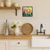 Orchids in Watercolor Framed Metal Print Bathroom, Kitchen, Office, Home Decor Wall Art Ready to Hang, Square, 8X8