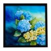 Hydrangeas in Watercolor Framed Metal Print Bathroom, Kitchen, Office, Home Decor Wall Art Ready to Hang, Square, 8X8