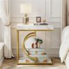 Narrow C-table, modern coffee table, bedside table with metal frame