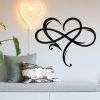 Infinity Heart Wall Decor, Unique Metal Infinity Heart Art, Love Sign, Steel Wall Plaques, Bedroom Ornaments for Home Decor, Wedding Decoration