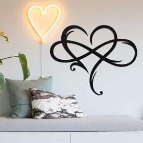 Infinity Heart Wall Decor, Unique Metal Infinity Heart Art, Love Sign, Steel Wall Plaques, Bedroom Ornaments for Home Decor, Wedding Decoration
