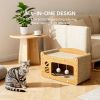 Indoor cat scratching board house, sturdy frame 2-in-1 cat furniture, resting bed and scratching post