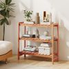 3-Tier Solid Wood Plant Stand with Slatted Shelves