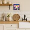 Violets in Color Framed Metal Print Bathroom, Kitchen, Office, Home Decor Wall Art Ready to Hang, Square, 8X8