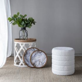 S/5 French Country Home Decor Collection (Includes an artificial plant, vase, trays, stool and side table)