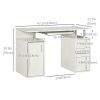47" Computer Desk with Keyboard Tray and Storage Drawers, Home Office Workstation Table with Storage Shelves, White