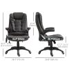 Office Chair Heated Ergonomic Massage Swivel Vibrating High Back Faux Leather Executive Chair Office (Brown)