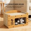 Indoor cat scratching board house, sturdy frame 2-in-1 cat furniture, resting bed and scratching post