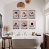 6 Piece Cat Reading Wall Art Prints, Cute Kitty Canvas Poster Set