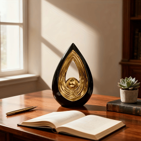 Water Drop Shaped Ceramic Art Statue for Home Decoration, Modern Abstract Style, Perfect for Study, Office, Living Room and House Decor