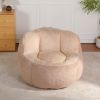 Oversized Bean Bag Chairs,Multicolor Faux Fur Couch Filled with Shredded Sponge,Large Lounger Sofa For Living Room,No Assembly Required ,Brown+Camel