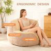 Oversized Bean Bag Chairs,Multicolor Faux Fur Couch Filled with Shredded Sponge,Large Lounger Sofa For Living Room,No Assembly Required ,Brown+Camel