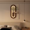 Adjustable 3-Color LED Sandstone Wall Decor with Simulated Green Plants - 3D Art Sculpture, Glass Vase & Rabbit Statue