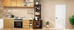 Corner Shelf with Doors, 65" Corner Cabinet & Wine Glass Rack, 6 Tier Bookshelf Display, Freestanding Corner Storage Stand[Unable ship weekends