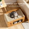 Indoor cat scratching board house, sturdy frame 2-in-1 cat furniture, resting bed and scratching post