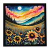 Colorful Black-eyed Susans Framed Metal Print Bathroom, Kitchen, Office, Home Decor Wall Art Ready to Hang, Square, 8X8