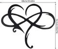 Infinity Heart Wall Decor, Unique Metal Infinity Heart Art, Love Sign, Steel Wall Plaques, Bedroom Ornaments for Home Decor, Wedding Decoration