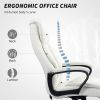 Massage Office Chair, High Back Executive Office Chair with 6-Point Vibration, Adjustable Height, White