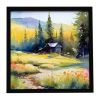 Montana Bitterroot in Watercolor Framed Metal Print Bathroom, Kitchen, Office, Home Decor Wall Art Ready to Hang, Square, 8X8