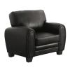 Modern Living Room Furniture 1pc Chair Black Faux Leather Covering Retro Styling Furniture