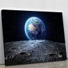 Blue earth seen from the moon surface Canvas Print or Poster