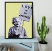 Banksy Love Is The Answer Yellow Framed Print