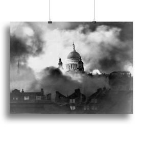 Winston Churchill giving the victory sign Canvas Print or Poster (Type: Standard Framed Canvas Print, size: 16" x 12" / 42cm x 30cm (approx))