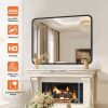 Large Rectangle Vanity Framed Mirror for Wall Matte Metal Framed 30x40 Inch Modern Mirror Tempered Glass For Living Room