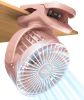 Portable Mini Personal Fan, Small Rechargeable Battery Powered Stroller Fan for Desk, Strong Clamp Grip, 360° Rotation, 3-Speed, LED Display