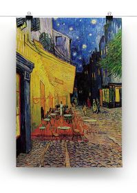The Terrace Cafe by Van Gogh Canvas Print or Poster (Type: Standard Framed Canvas Print, size: 32" x 24" / 80cm x 60cm (approx))