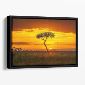Primordial Africa Floating Framed Canvas (Color: Black, size: 40" x 26" / 100cm x 65cm (approx))