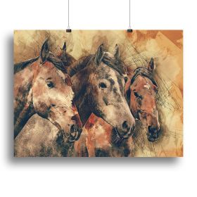 Horse Painting Canvas Print or Poster (Type: Standard Framed Canvas Print, size: 24" x 16" / 60cm x 40cm (approx))