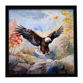 Eagle Framed Metal Print Bathroom, Kitchen, Office, Home Decor Wall Art Ready to Hang, Square, 8X8 (Default: Default)