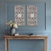 2 PCS Distressed Carved Wood Wall Decor Set